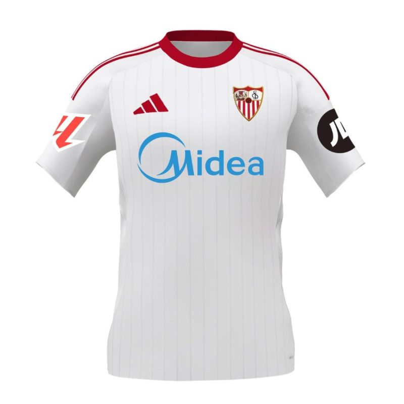 Maillot Sevilla FC Domicile 2025/26 - flat lay blanc