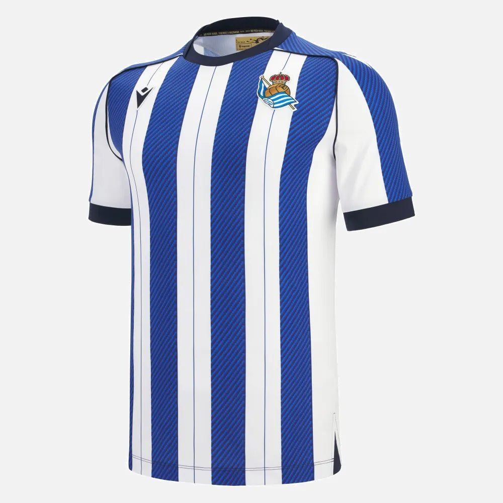 Maillot Real Sociedad Domicile 2025/26 - flat lay bleu blanc